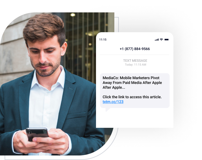 sms news alert article with link